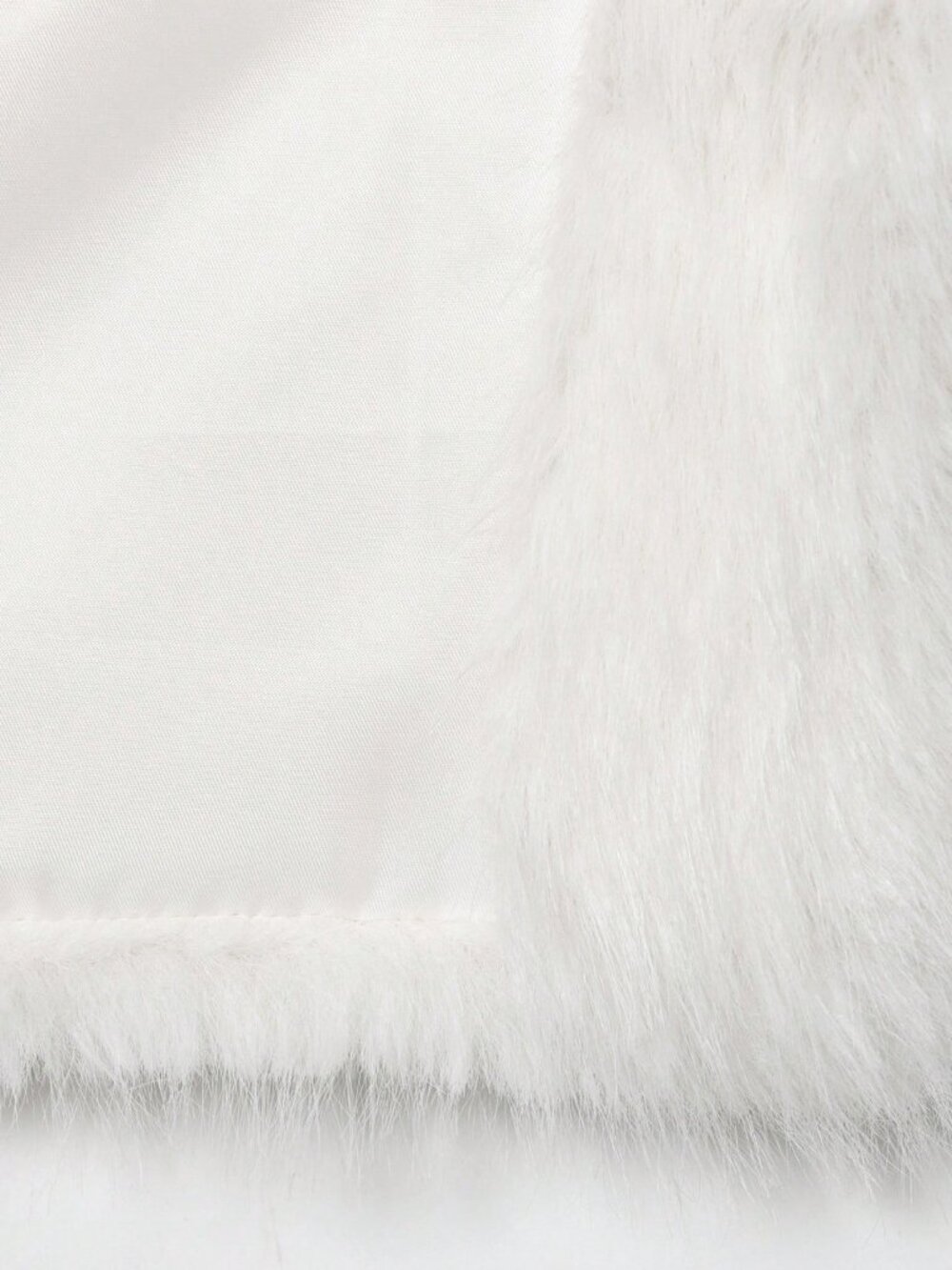 White Casual Women's Faux Fur Collar Short Jacket - Picture 2 of 10